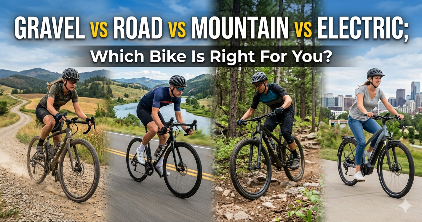 Gravel vs Road vs Mountain vs Electric; Which Bike Is Right For You?