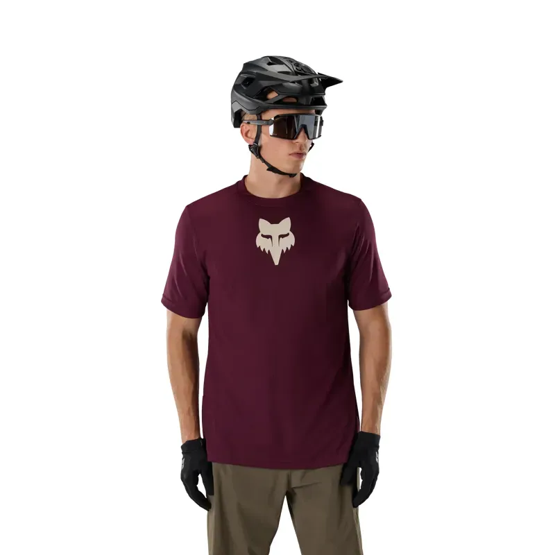 Fox Ranger Fox Head Jersey in Dark Maroon-2
