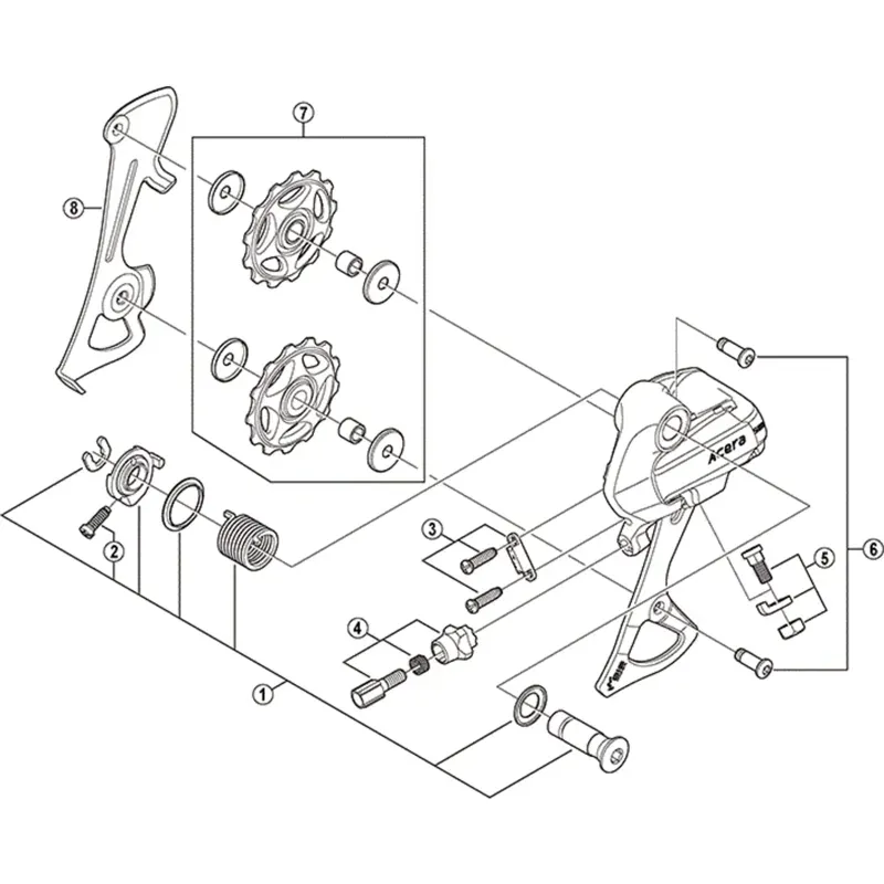 Shimano SPRE RDM410 Pulley Set Black/ Silver one size-1