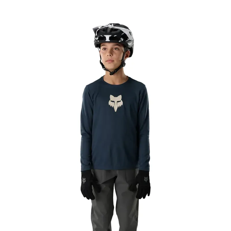 Fox Youth Ranger Fox Head Long Sleeve Jersey in Galaxy Blue-2