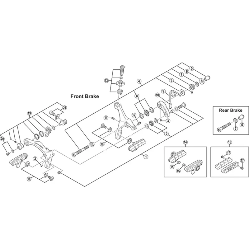 Shimano R55C3 R7900 Rim Brake Pads Black pair-1