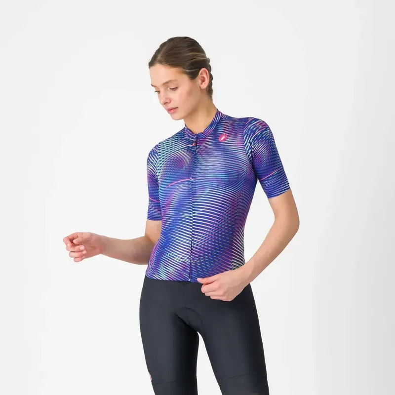 Castelli Cosmic Vortex Women's Jersey in Multicolour/Pink Green