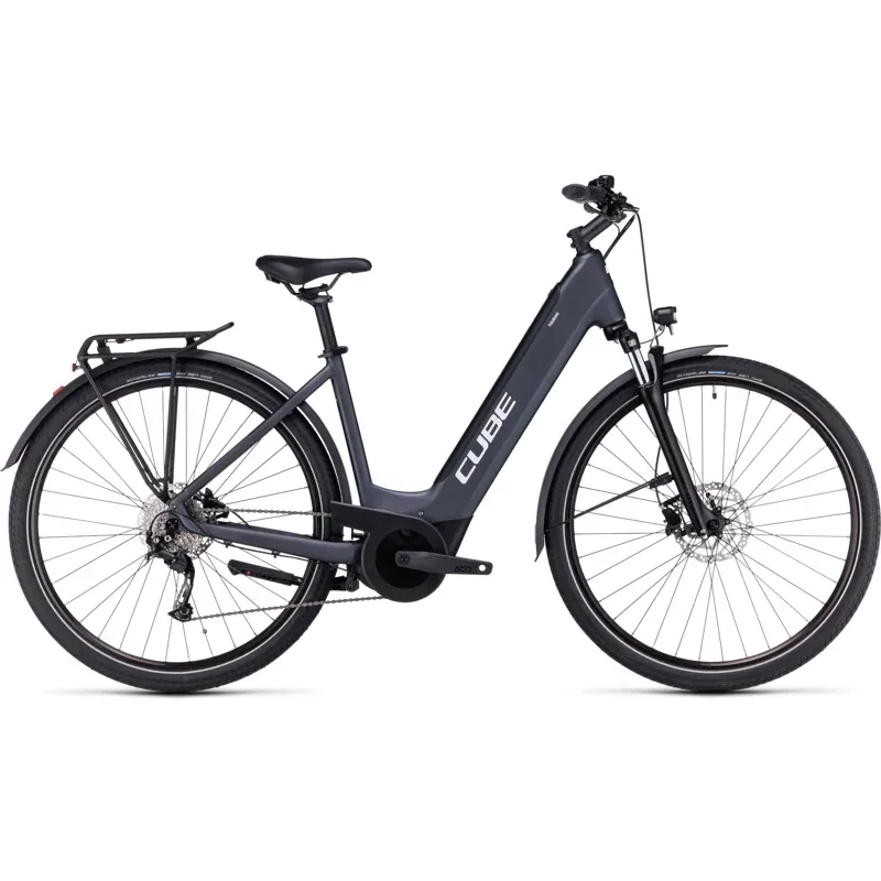 Cube Touring Hybrid One 500 Electric Bike in Grey/White-2