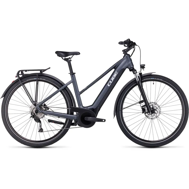 Cube Touring Hybrid One 500 Electric Bike in Grey/White-1