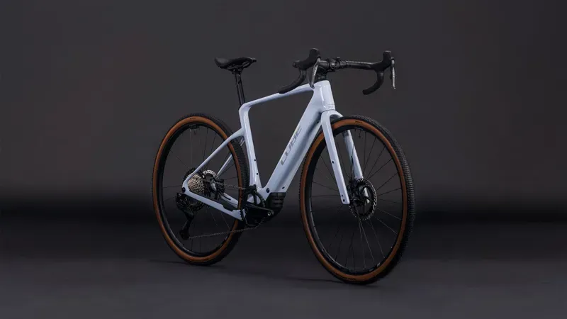 Cube Nuroad Hybrid C62 SLX 400x E-Gravel Bike in Ice Blue/Prism-1