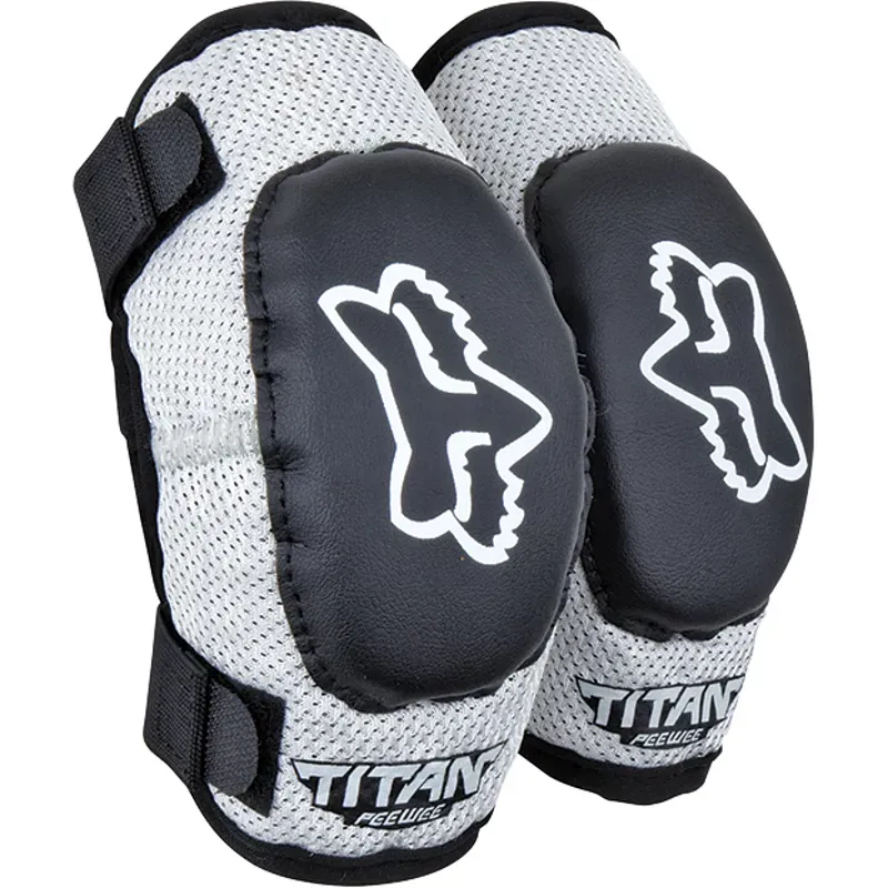 Fox PeeWee Titan Kids Elbow Pads in Black/Silver