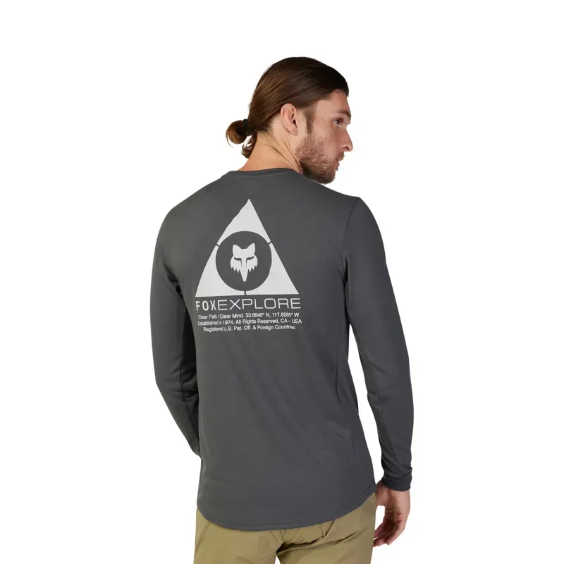 Fox Ranger Drirelease Long Sleeve Jersey in Dark Shadow Grey-1