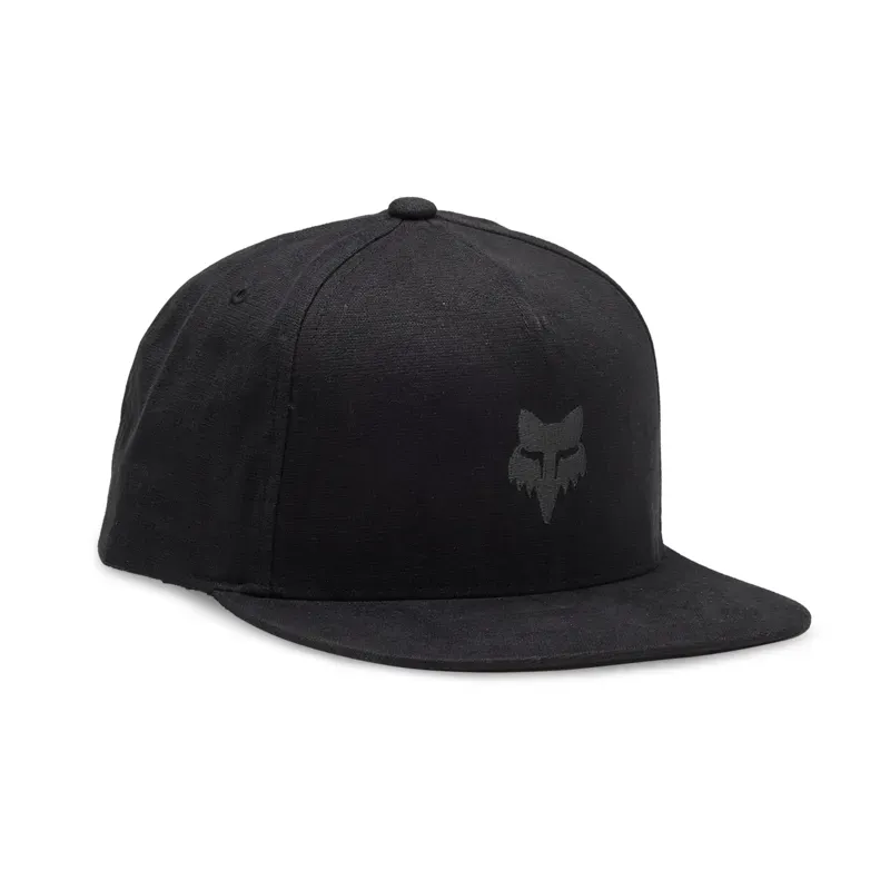 Fox Head Snapback Hat in Black/Charcoal