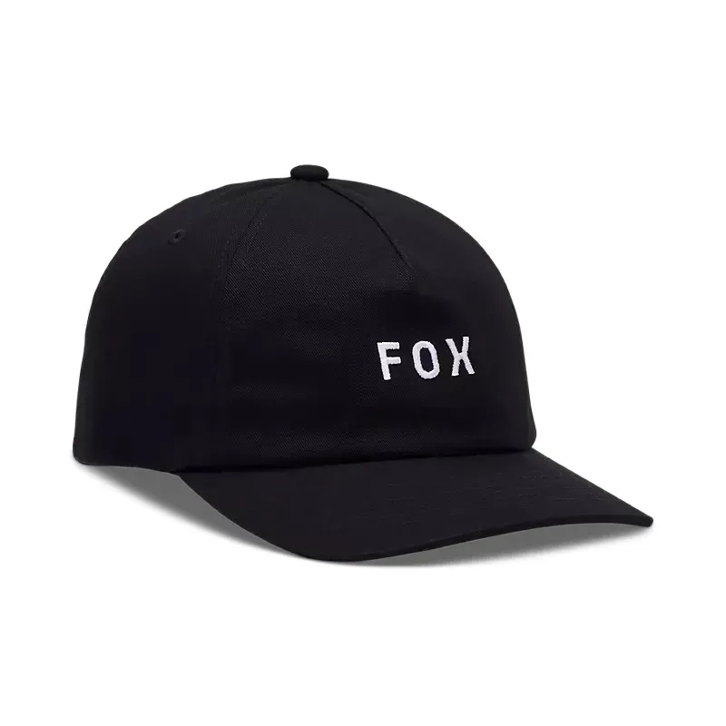 Fox Wordmark Adjustable Hat in Black/White