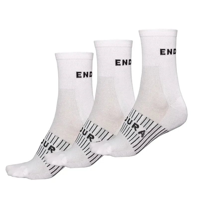 Endura Triple Pack Coolmax Race Socks in White