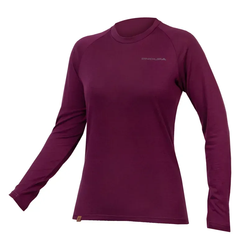 Endura Women's BaaBaa Blend L/S Baselayer in Aubergine