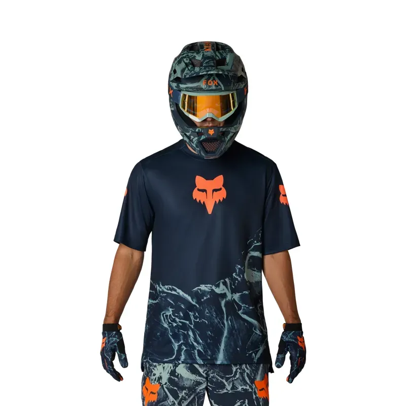 Fox Ranger Image Print Jersey in Arctic Blue-2