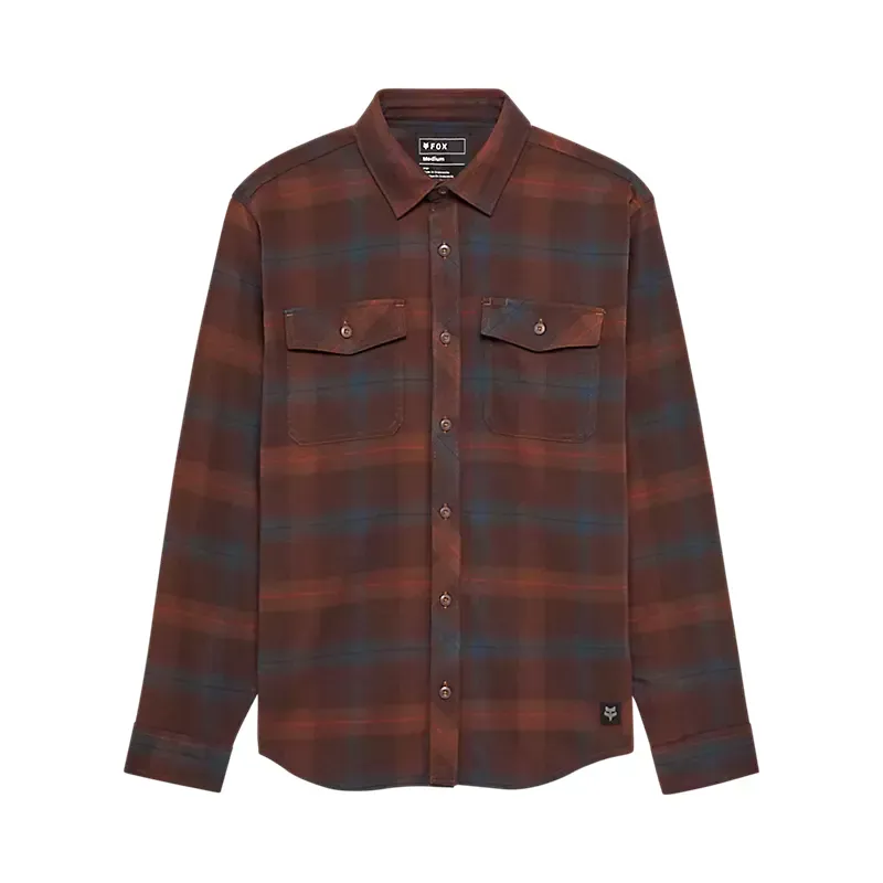 Fox Survivalist Core Flannel Long Sleeve Shirt in Dark Brown
