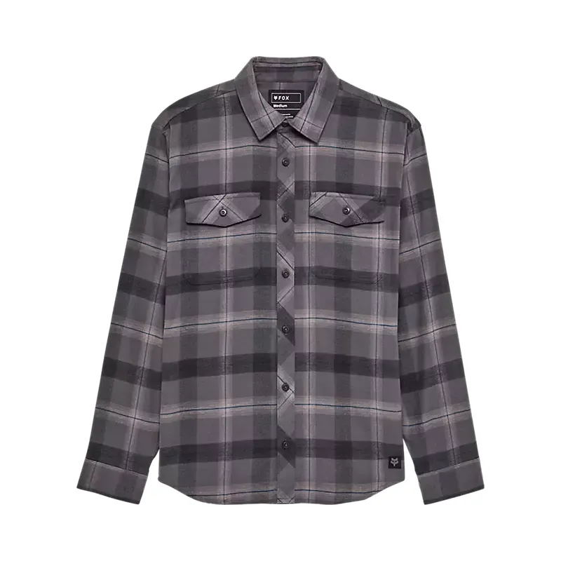 Fox Survivalist Core Flannel Long Sleeve Shirt in Dark Shadow Grey