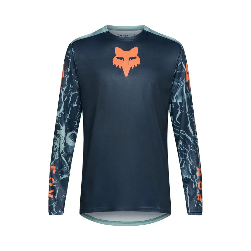 Fox Youth Ranger Image Print Long Sleeve Jersey in Arctic Blue