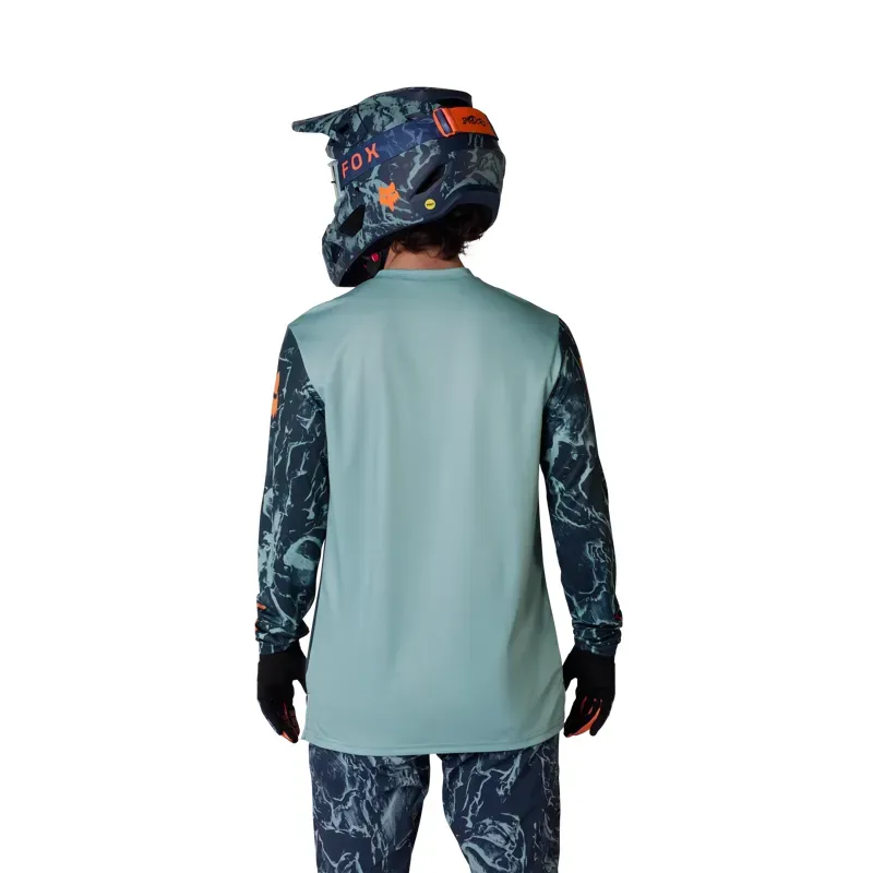 Fox Youth Ranger Image Print Long Sleeve Jersey in Arctic Blue-3