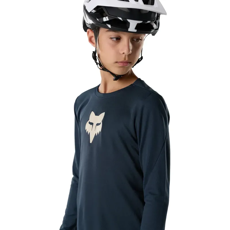 Fox Youth Ranger Fox Head Long Sleeve Jersey in Galaxy Blue-4