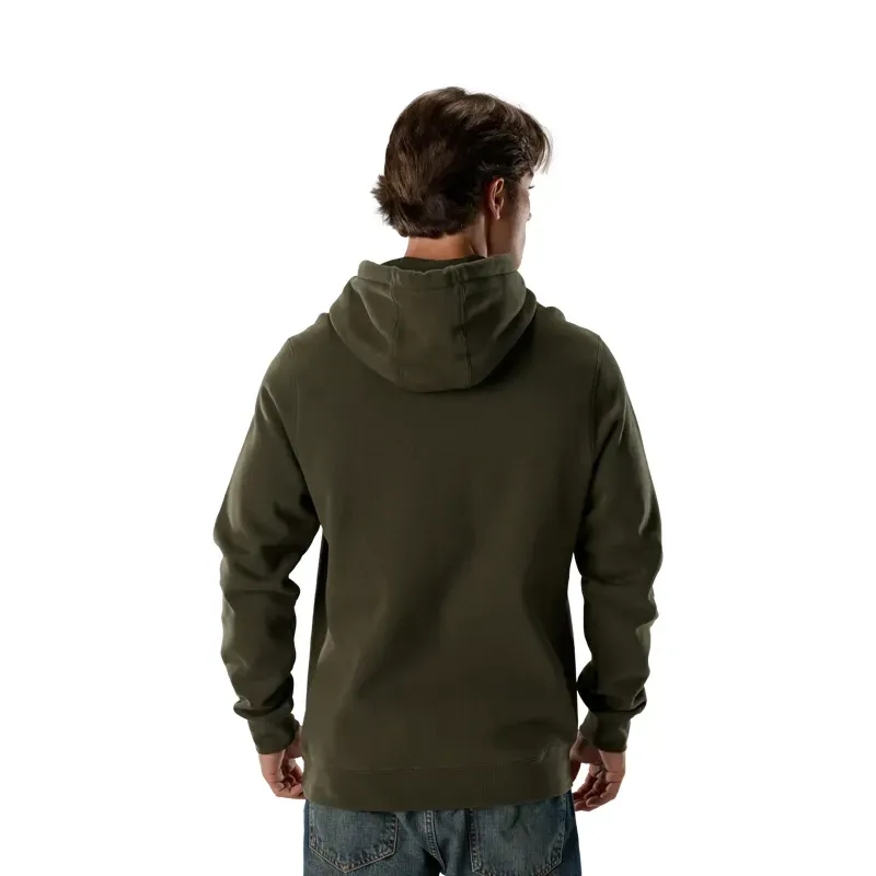 Fox Head Pullover Hoodie in Olive Green-3