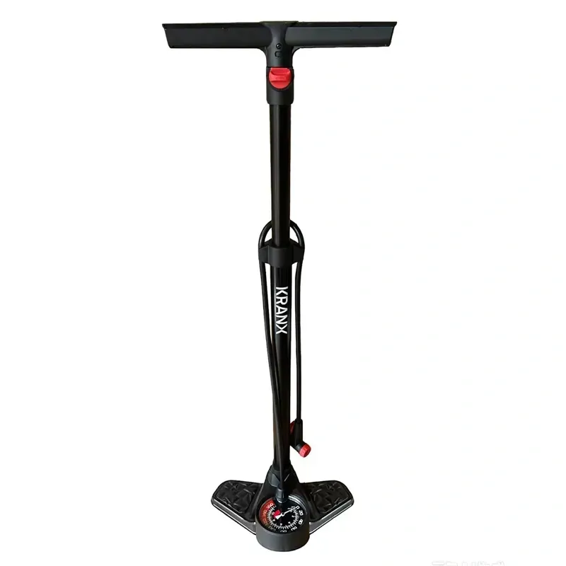 KranX Boreas 26-inch Alloy Floor Pump w/ Gauge in Black-1