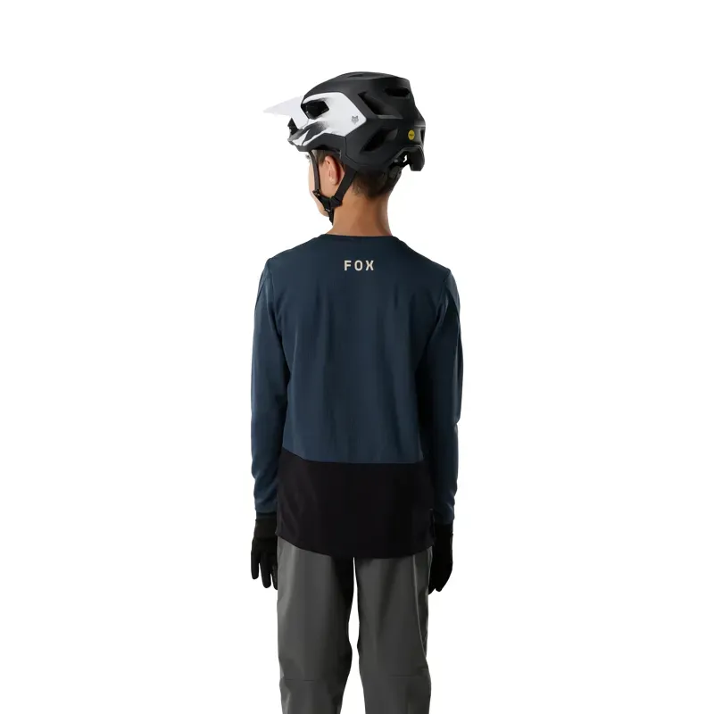 Fox Youth Ranger Fox Head Long Sleeve Jersey in Galaxy Blue-3