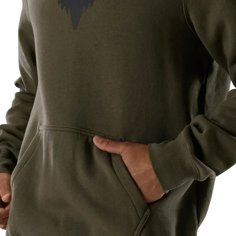 Fox Head Pullover Hoodie in Olive Green-6