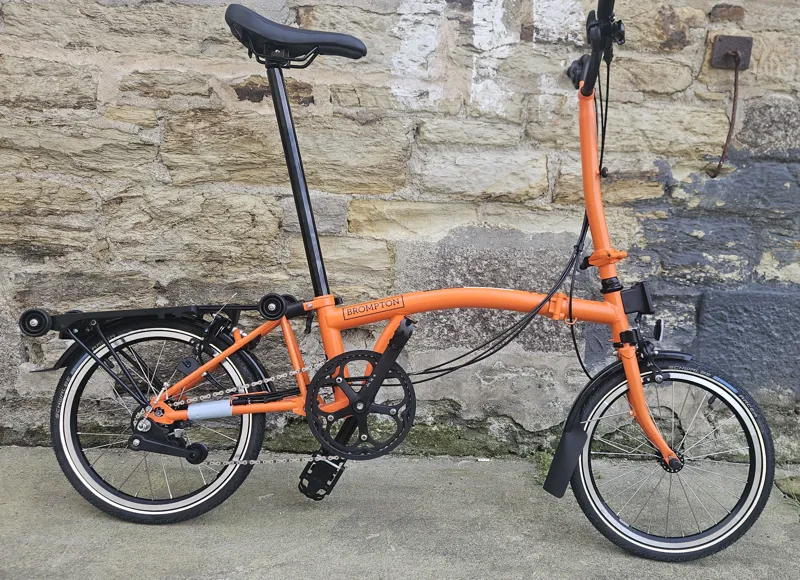 Brompton C Line 6 Speed Explore High Bar With Roller Frame in Sunset Orange - Folding Bike-1