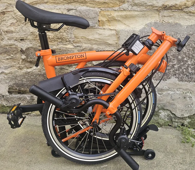 Brompton C Line 6 Speed Explore High Bar With Roller Frame in Sunset Orange - Folding Bike-3