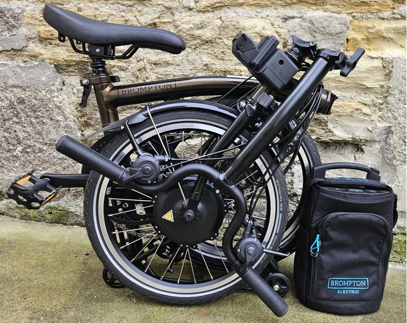 Brompton Electric C Line 6 Speed Mid Bar With Roller Frame in Factory Raw - Electric Folding Bike-3