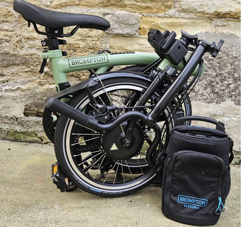 Brompton Electric C Line 6 Speed High Bar With Roller Frame in Matcha Green - Electric Folding Bike-3