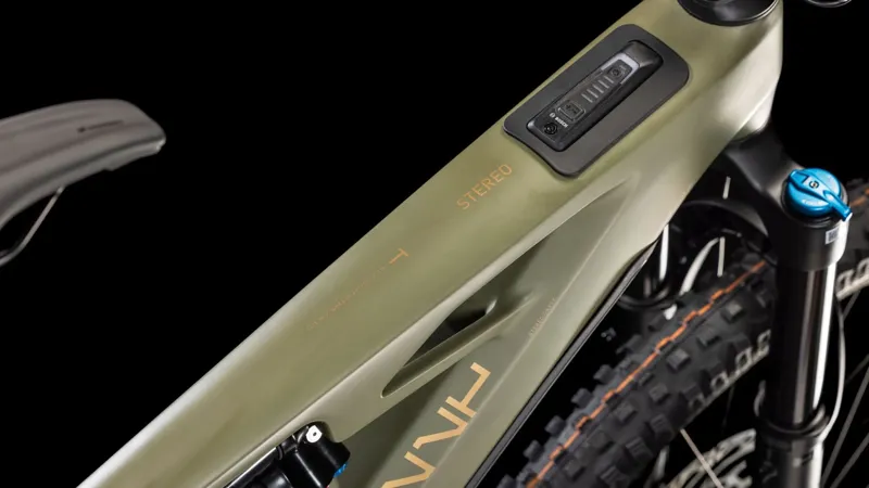 Cube Stereo Hybrid One77 HPC TM eMountain Bike in Dusty Olive/Gold-1