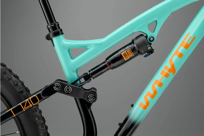 Whyte Bikes T-140 27 in Green with Gloss Green/Coral Orange-2