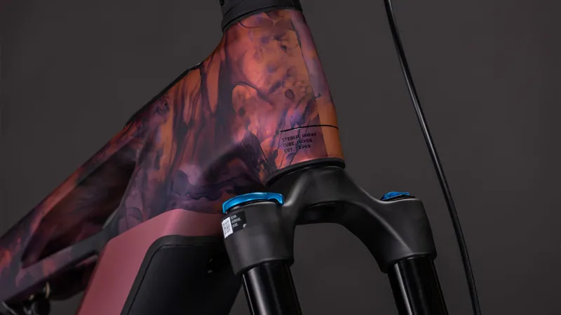 Cube Stereo Hybrid One44 HPC SLX 800Wh E-MTB In Pink with Artwork 2026-2