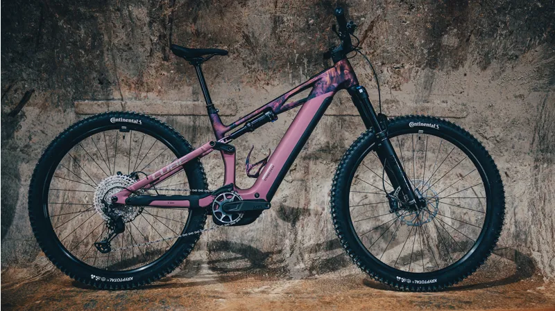 Cube Stereo Hybrid One44 HPC SLX 800Wh E-MTB In Pink with Artwork 2026-5