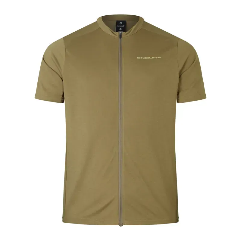Endura Loop Short Sleeve Zipped Jersey in Tweed Green