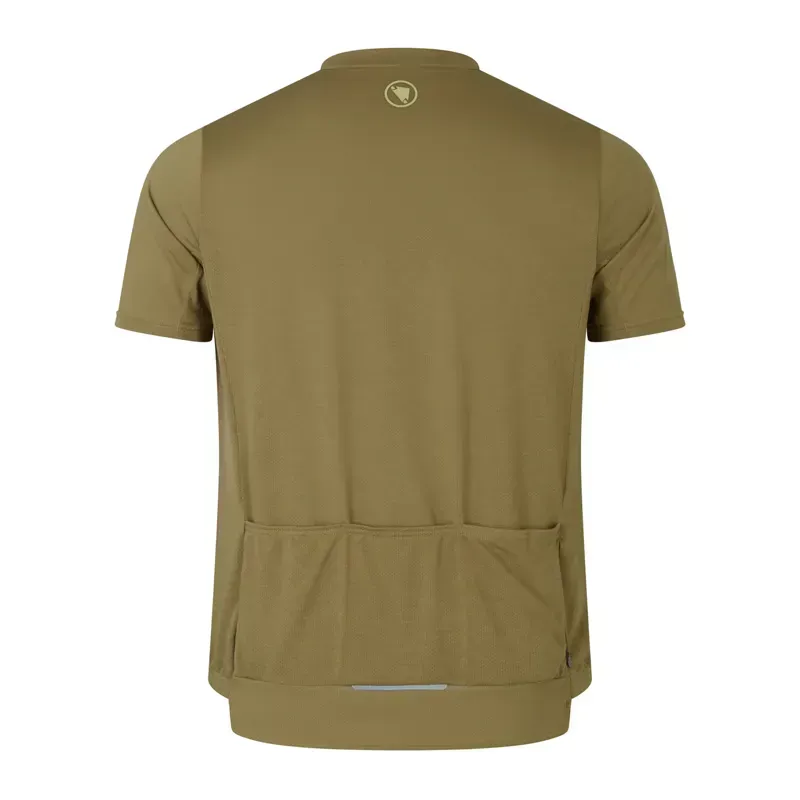 Endura Loop Short Sleeve Zipped Jersey in Tweed Green-1