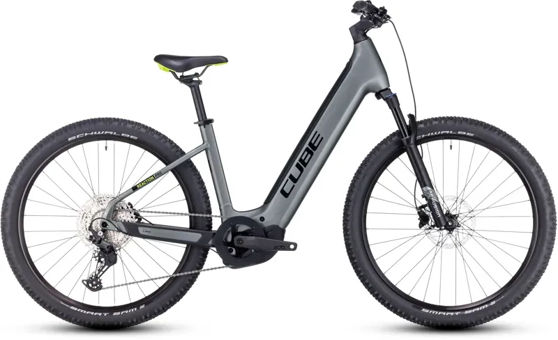 Cube Reaction Hybrid Pro 625 Electric Mountain Bike in Grey/Green