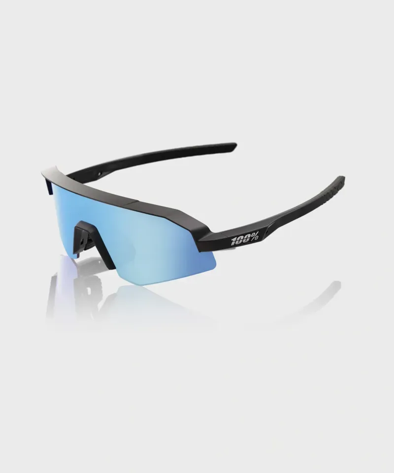 100% Youth Slendale Glasses in Matte Black/HiPER Blue Mirror Lens
