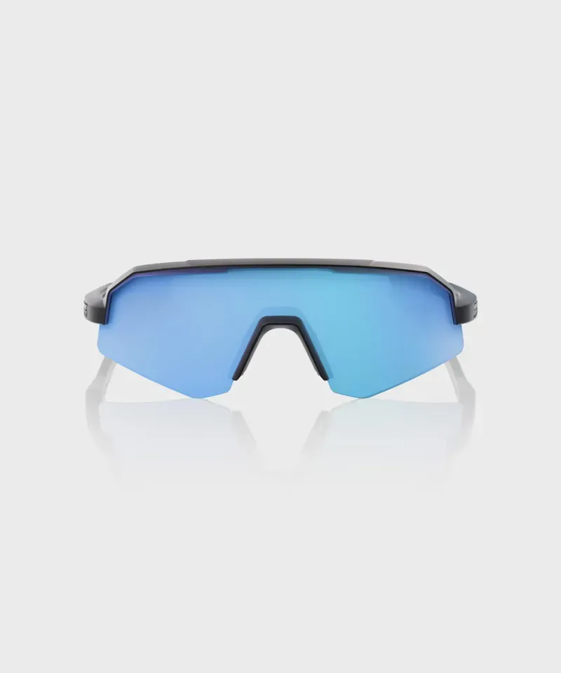 100% Youth Slendale Glasses in Matte Black/HiPER Blue Mirror Lens-2