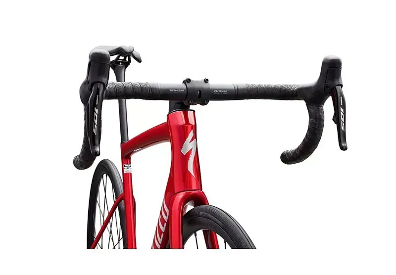 Specialized Tarmac SL8 Comp Shimano 105 Di2 Road Bike in Red Tint Silver Dust-5