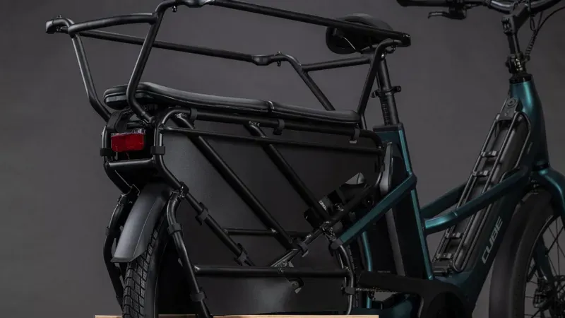 Cube Longtail Hybrid Family 800wH eCargo Bike in Royal Green/Black - 2026-4