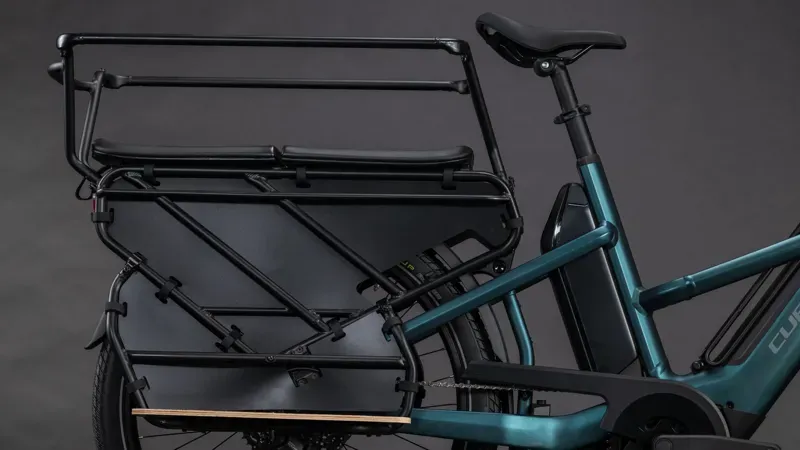 Cube Longtail Hybrid Family 800wH eCargo Bike in Royal Green/Black - 2026-5