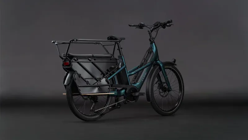 Cube Longtail Hybrid Family 800wH eCargo Bike in Royal Green/Black - 2026-1