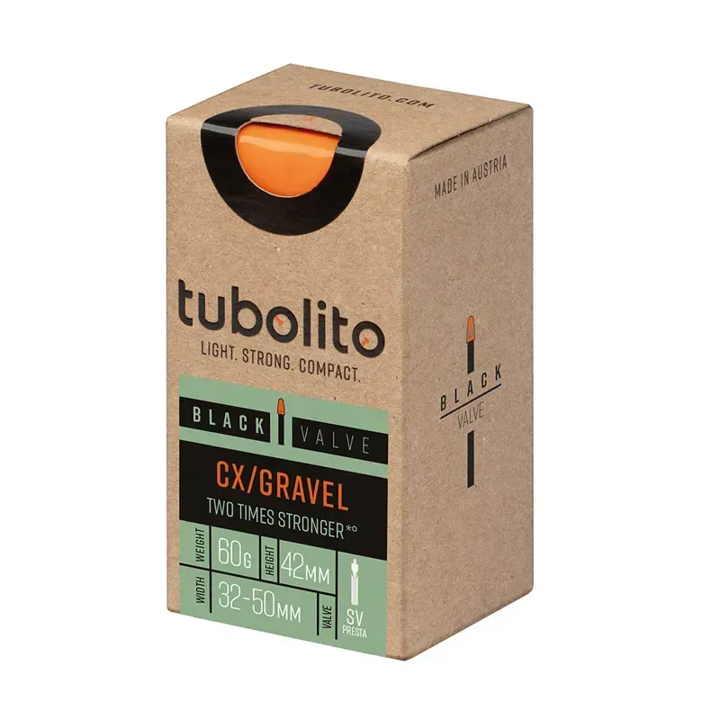 Tubolito Tubo 42mm 650Bx32c/700x50c CX/Gravel PV Inner Tube in Black