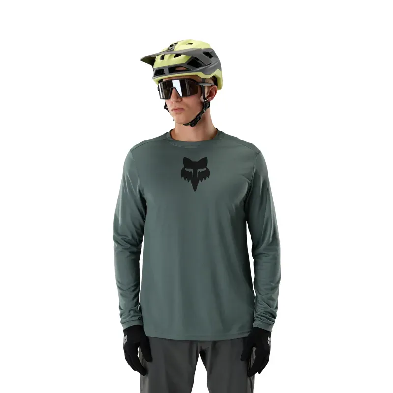 Fox Ranger Fox Head Long Sleeve Jersey in Sage Green-2