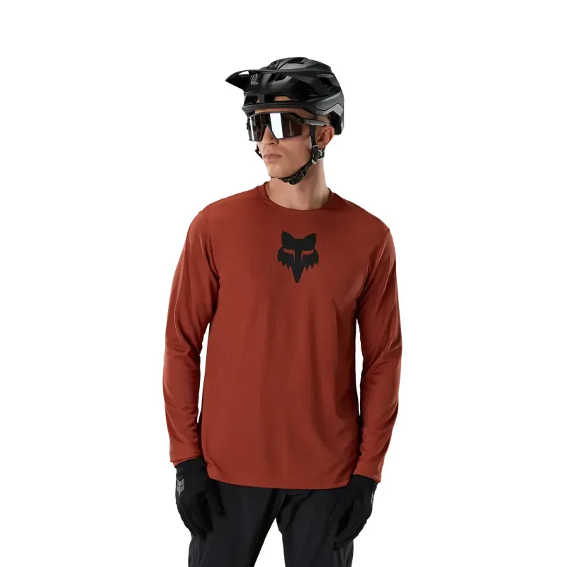 Fox Ranger Fox Head Long Sleeve Jersey in Amber Scarlet-2