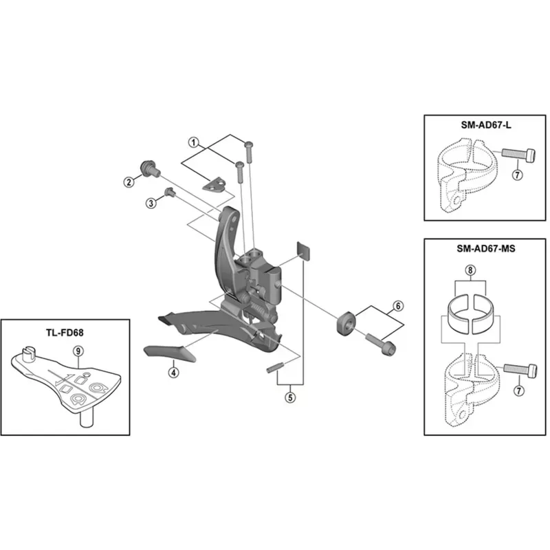 Shimano Ultegra FD 6800 Skid Plate Silver one size-1